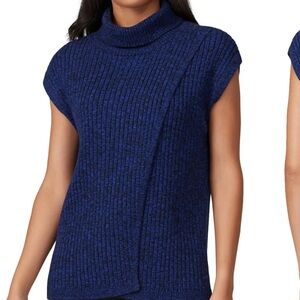 Thakoon Blue Cross Front Turtleneck Wool Blend Sweater Size Medium